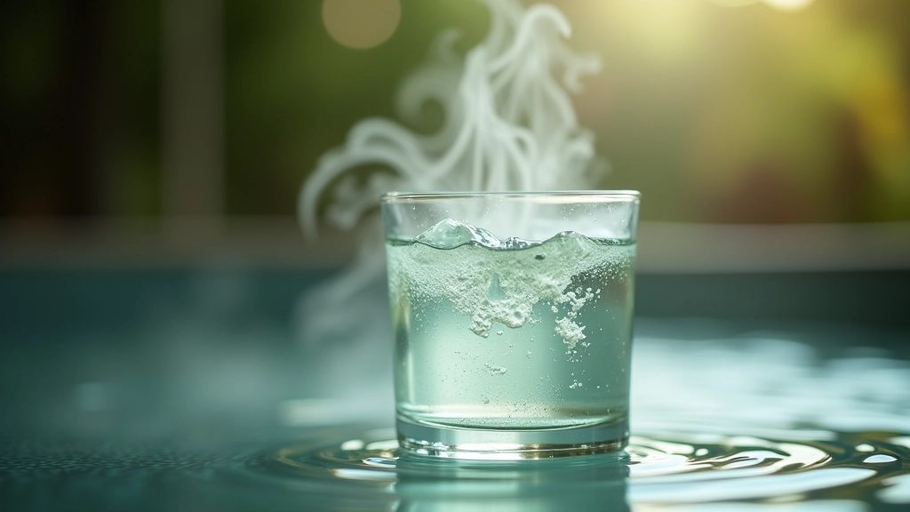 Close-up view of mineral-rich spring water with natural steam rising, showing the clarity and purity of thermal water